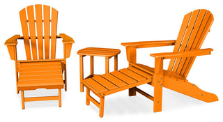 Polywood Palm Coast Ultimate Adirondack 3-Piece Set, Tangerine