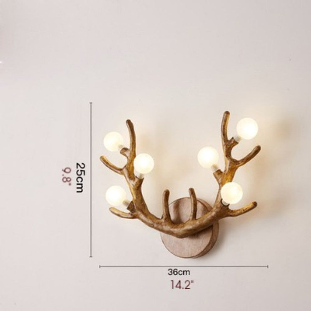 Sabadell | Deer Horns LED Wall Lamp, Brown