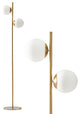 Brightech Sphere - Mid Century Modern 2 Globe Floor Lamp for Living Room, Brass