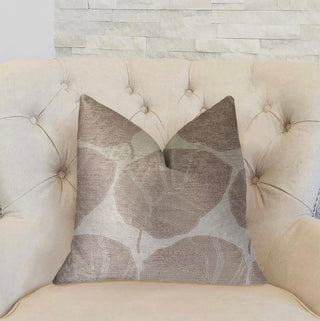 Pleasant Leaves Gray Luxury Throw Pillow, 20"x30" Queen