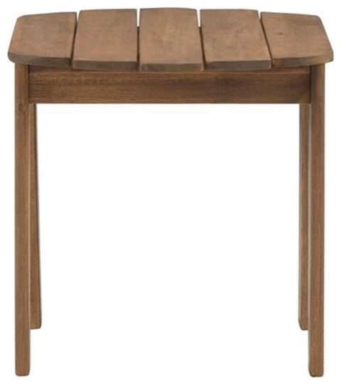 Linon Adirondack Solid Acacia Wood Outdoor Side Table in Acorn Brown Stain
