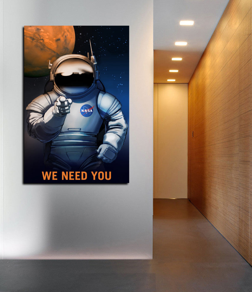 Epic Graffiti "Mars Explorer Series: We Need You" Space Giclee Canvas, 26"x40"