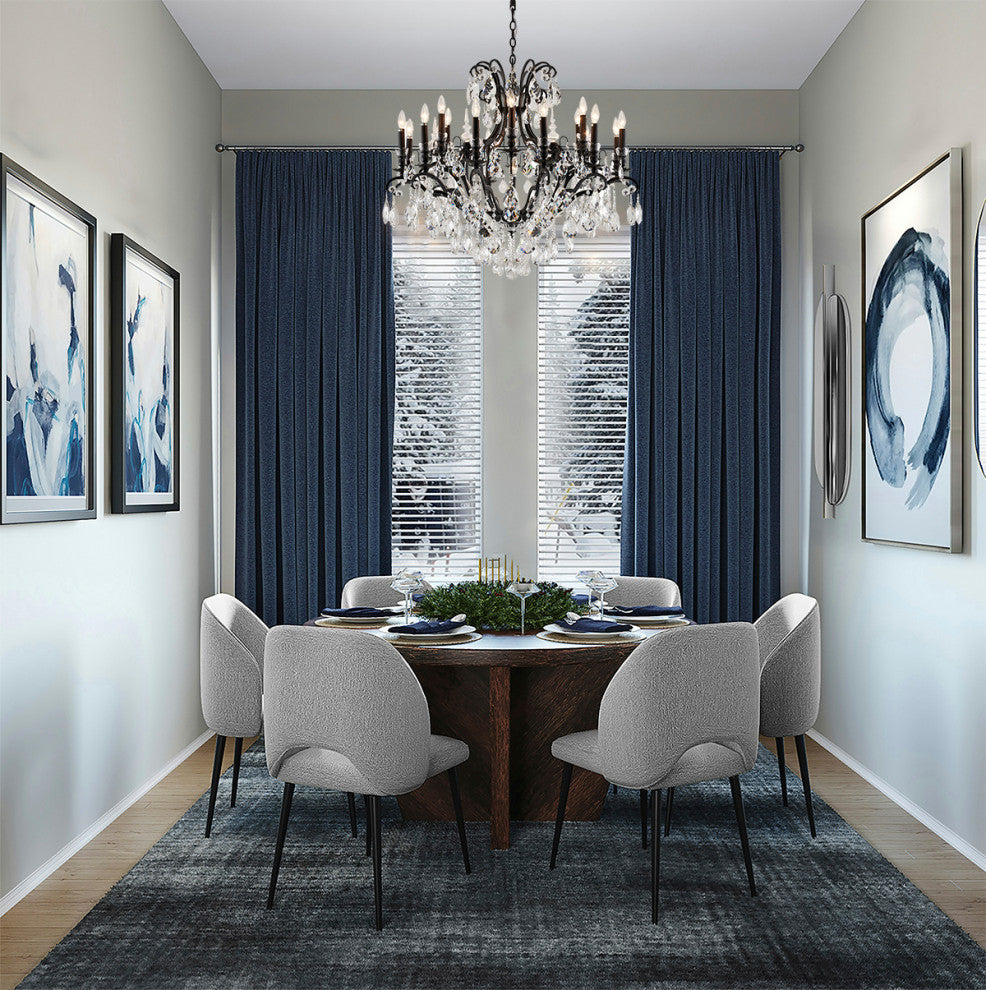 Clear Crystal Chandelier, Sandy Black