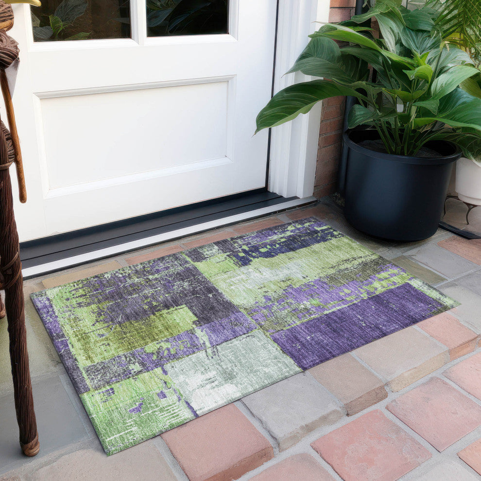 Machine Washable Indoor/Outdoor Chantille ACN1866 Aloe 1'8" x 2'6" Rug