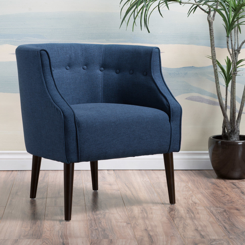 GDF Studio Davidson Tub Design Upholstered Accent Chair, Navy Blue