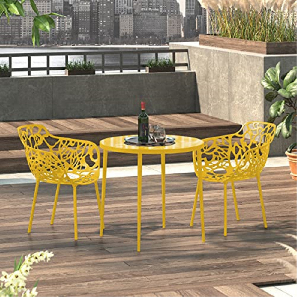 LeisureMod Modern Devon Aluminum Chair, Set of 2