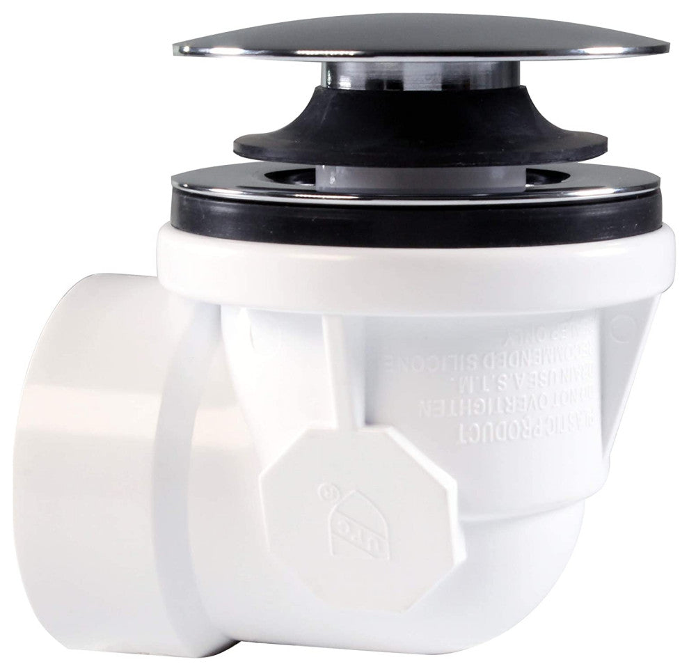 Illusionary Overflow 12" & 4" Sch. 40 PVC Bath Waste and Overflow Tip-Toe, Satin Nickel