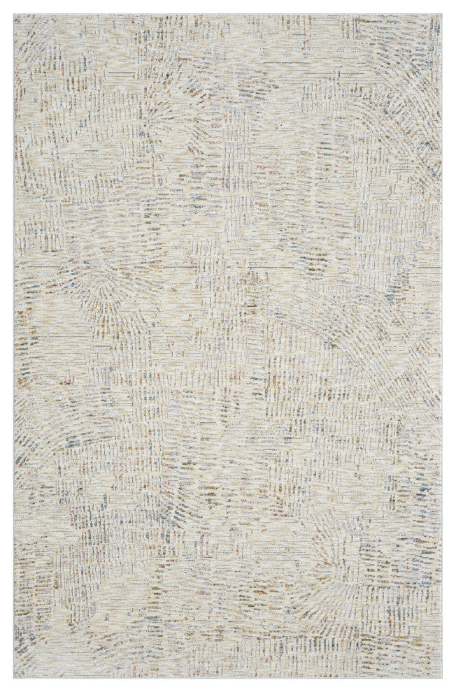 Brynn Light Gray/Ivory Minimal Abstract Indoor Area Rug, 2' x 3'