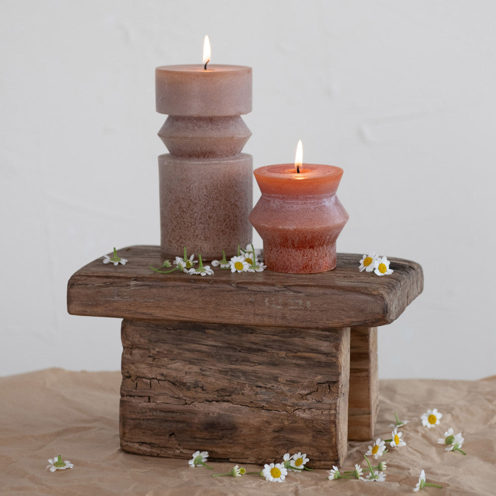 Decorative Reclaimed Wood Pedestal, Natural