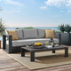 Lounge Sofa Table Set, Gray, Aluminum, Modern, Outdoor Patio Hospitality