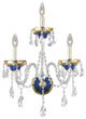 Elegant Alexandria Wall Sconce, Blue Finish With Royal Cut Crystal