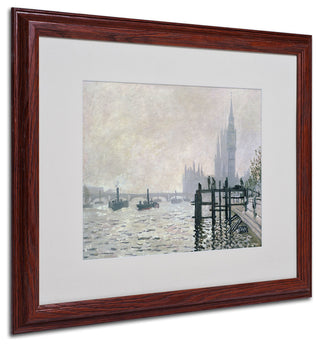 'The Thames Below Westminster' Matted Framed Canvas Art by Claude Monet