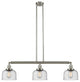 Large Bell 3-Light Island Light, Seedy Glass, Satin Brush Nickel