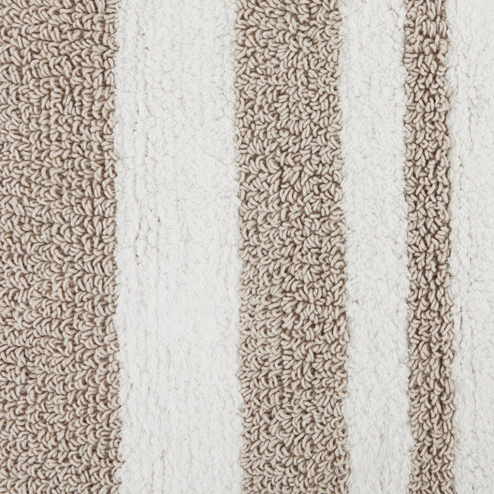 Madison Park Spa Cotton Reversible Bath Rug, Taupe
