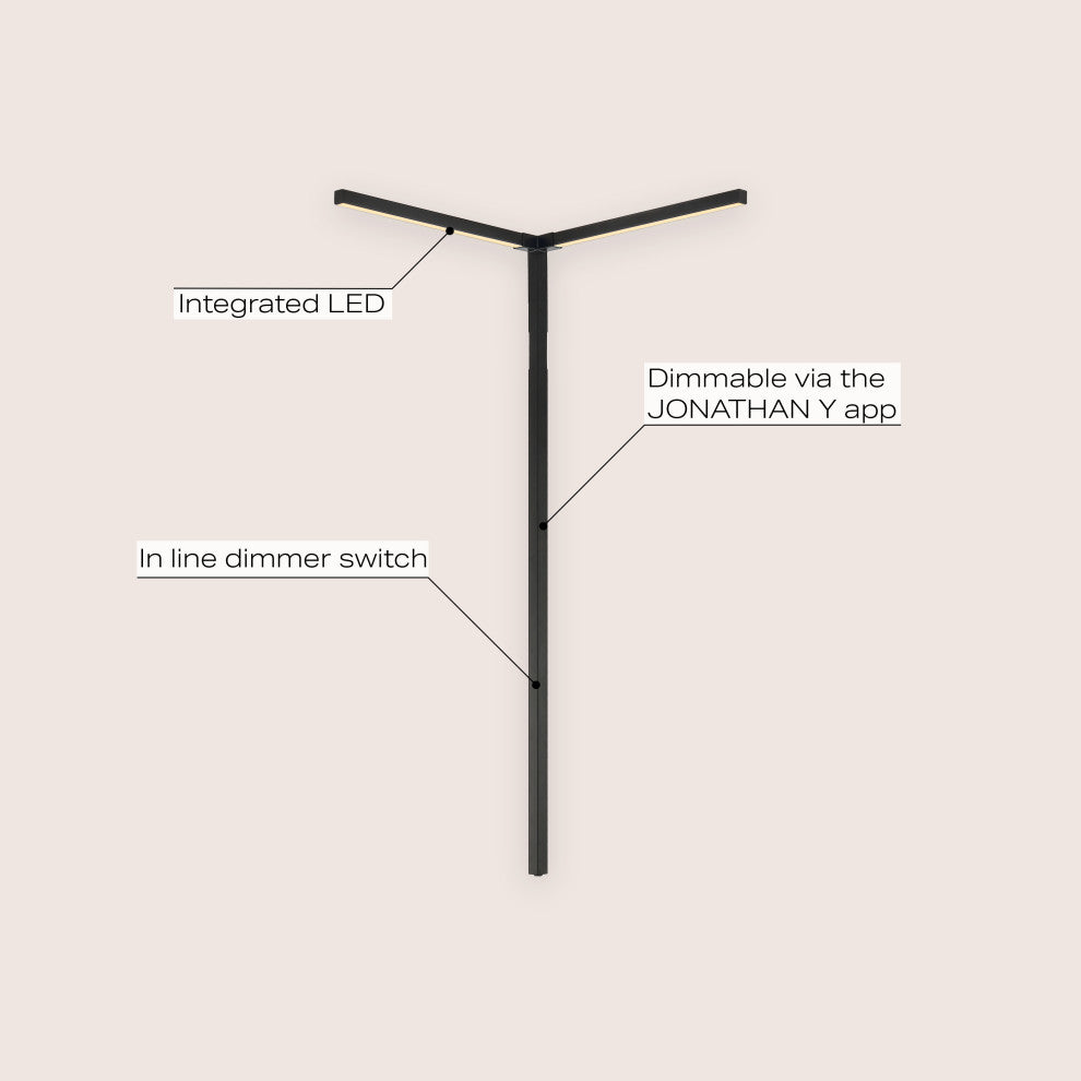 2-Light Modern Minimalist Iron Integrated Plug-In LED Sconce for Ceiling Corner