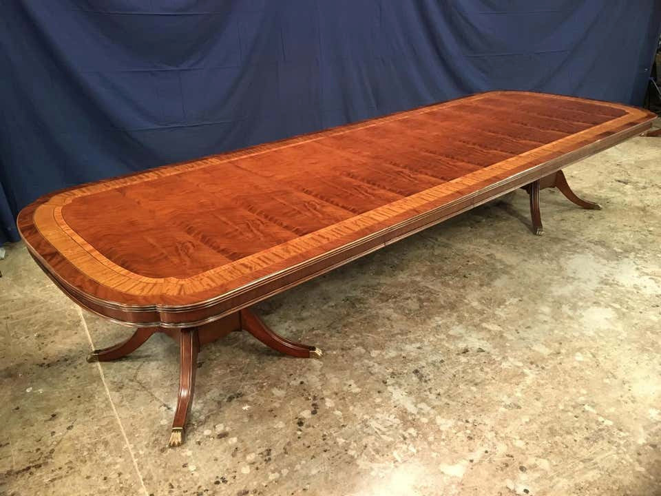 Large Scallop Cornered Mahogany Georgian Dining Table by Leighton Hall