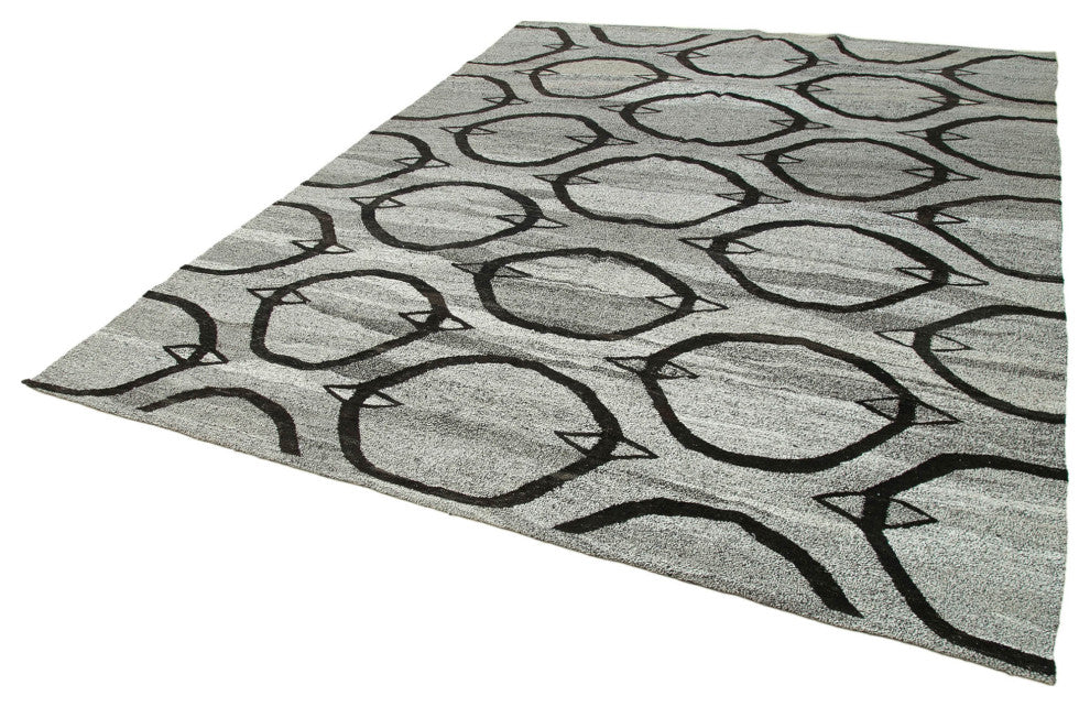 Rug N Carpet - Handmade Turkish 8' 2'' x 10' 4'' Modern Design Wool Kilim Rug