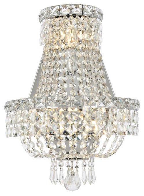 Elegant Lighting V2528W12/RC Tranquil 3 Light 17" Tall Wall - Chrome