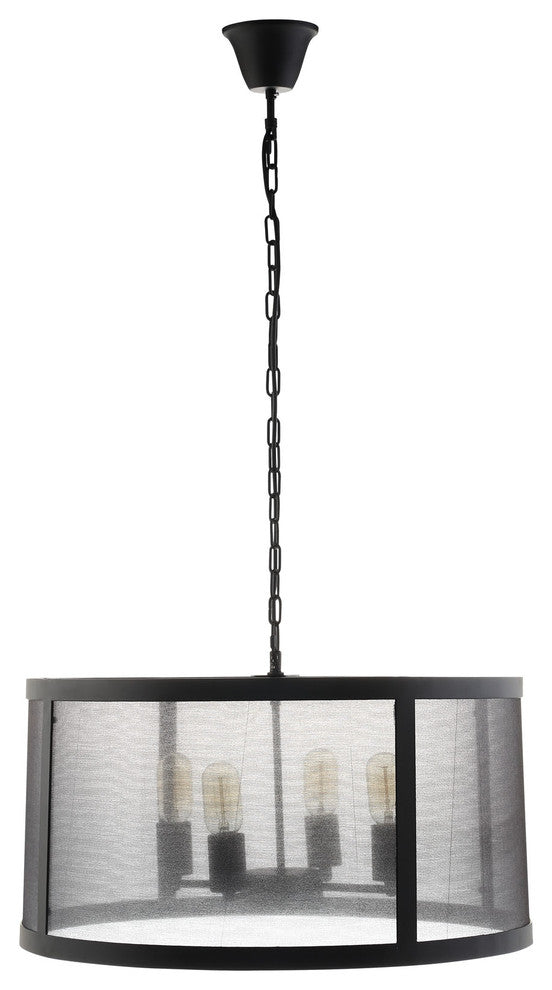 Modern Urban Contemporary Chandelier Light, Black Steel