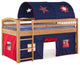 Addison Jr Loft Bed with Tent and playhouse, Cinnamon