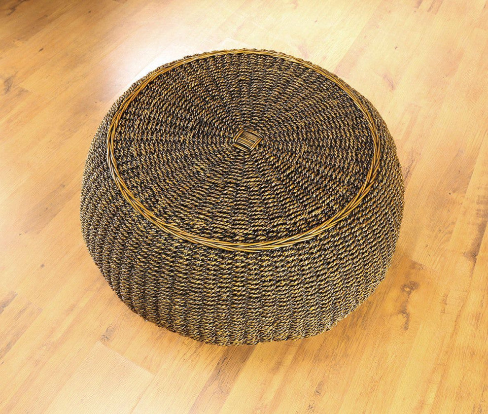Irven Round Hand Woven Pouf