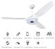 Carro Smart Voice Control Ceiling Fan with Dim LED Light and Remote 10-speed, White, 60 in