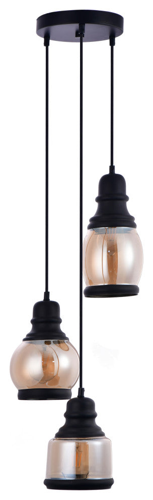 Lazzur Vaige 3 Light 13" Matte Black Pendant