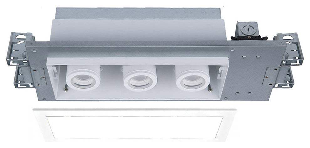 Silo LED Multiple Three-Light IC-Rated Airtight Housing, Light 3000K, White