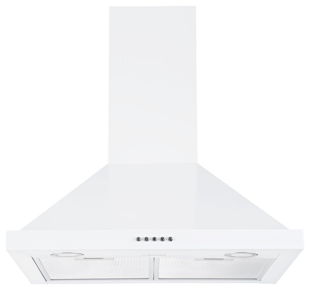 Ancona 24" 280 CFM Convertible Wall Pyramid Range Hood, White