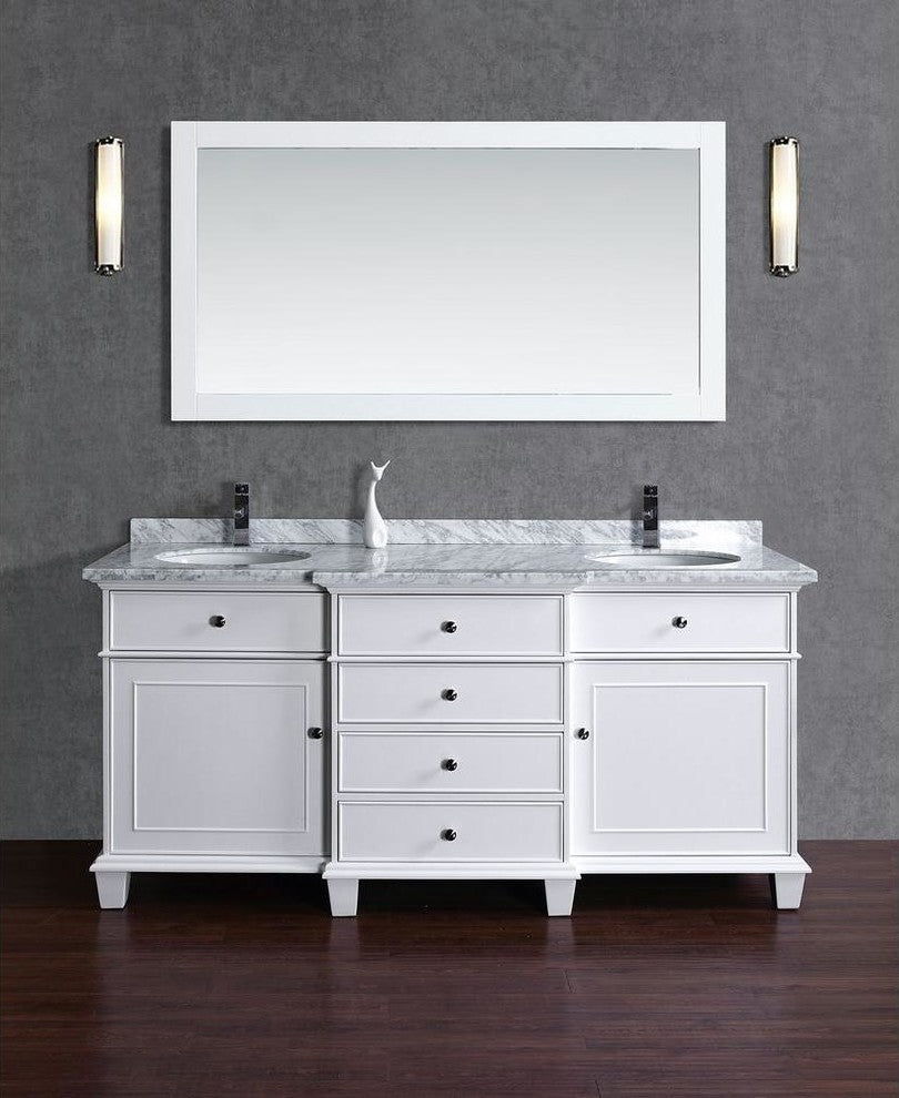 Cadence Gray 60" Double Sink Bathroom Vanity, Mirror