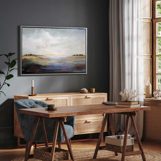 "Whispering Reverie" - A Serene Coastal Scene for Sophisticated Interiors