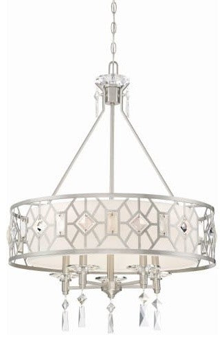 Brentwood  5-Light Chandelier, Satin Platinum