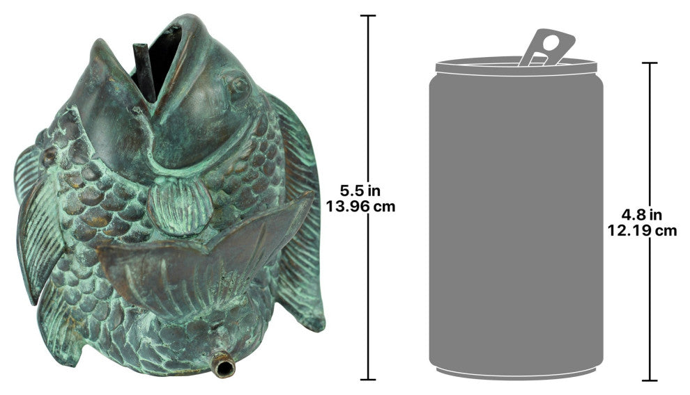 Dancing Asian Fish Statue, Small