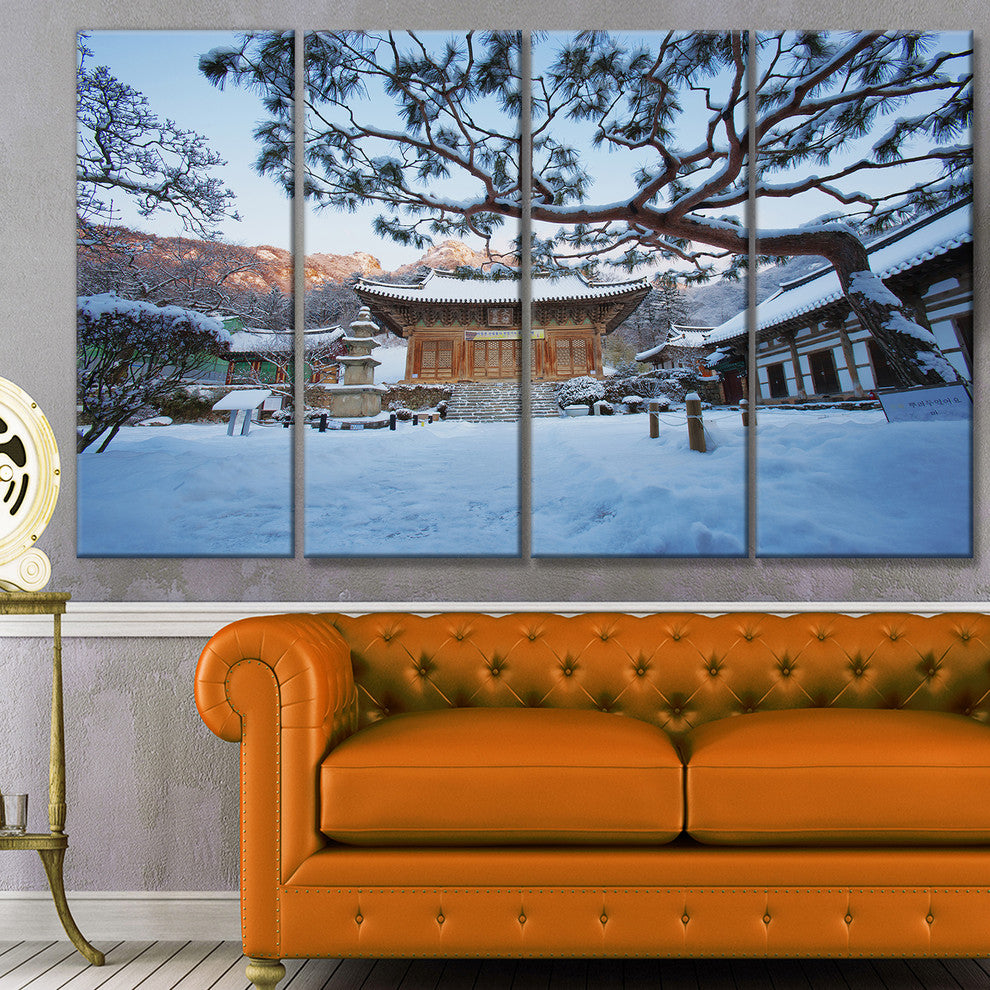 Naesosa Temple in South Korea, Landscape Canvas Art Print, 48"x28", 4 Panels