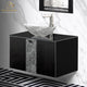 Luxury Crystal Single Bathroom Vanity, Black, Single Sink, Wall-mounted