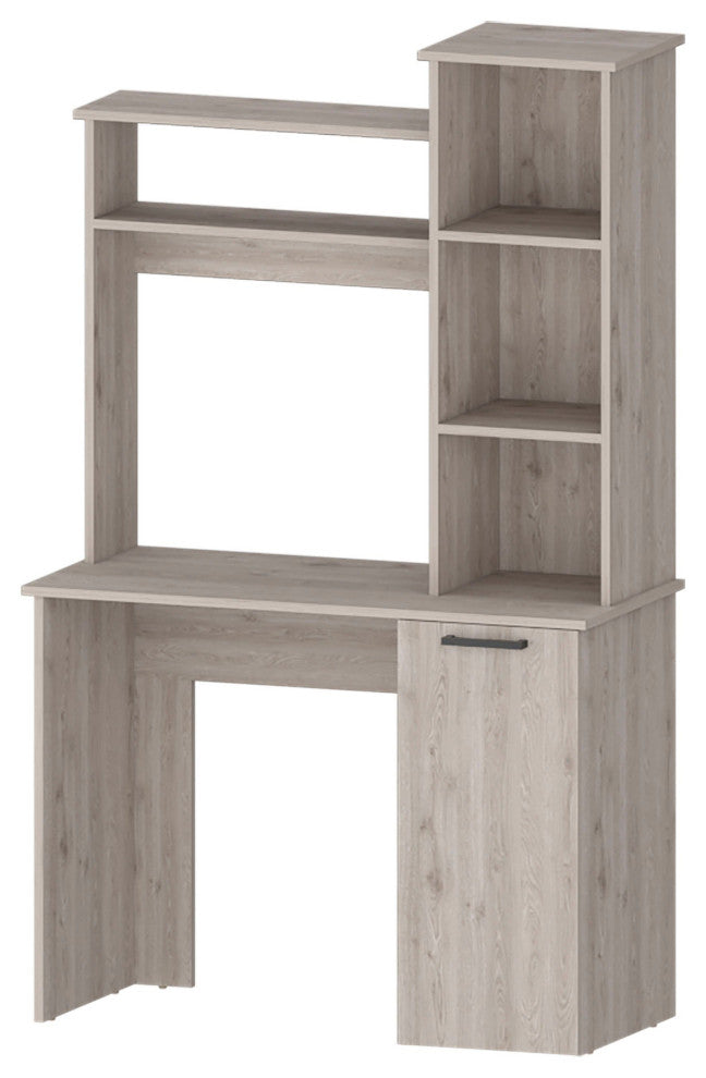 Rumford Computer Desk with Hutch and 3-Tier Storage Shelves