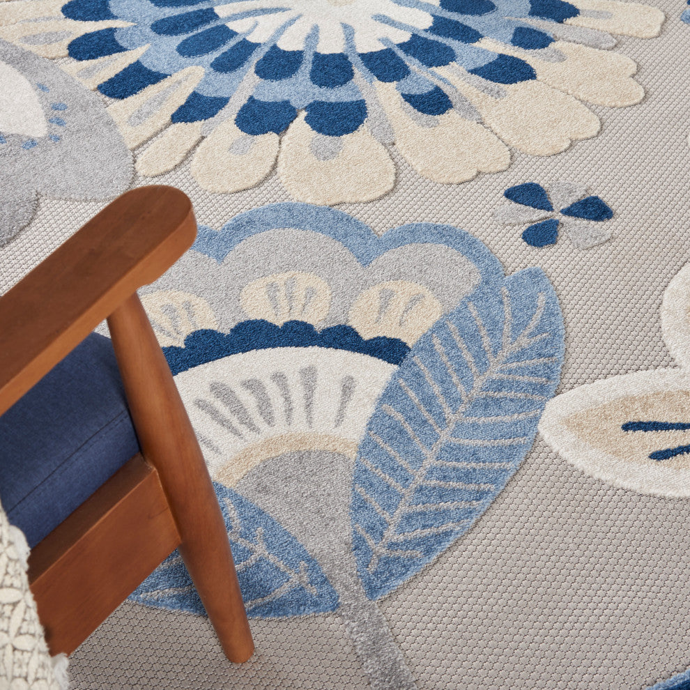 Nourison Aloha 7' x 10' Blue/Grey Contemporary Area Rug