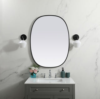 Metal Frame Oval Mirror 30X40 Inch, Black