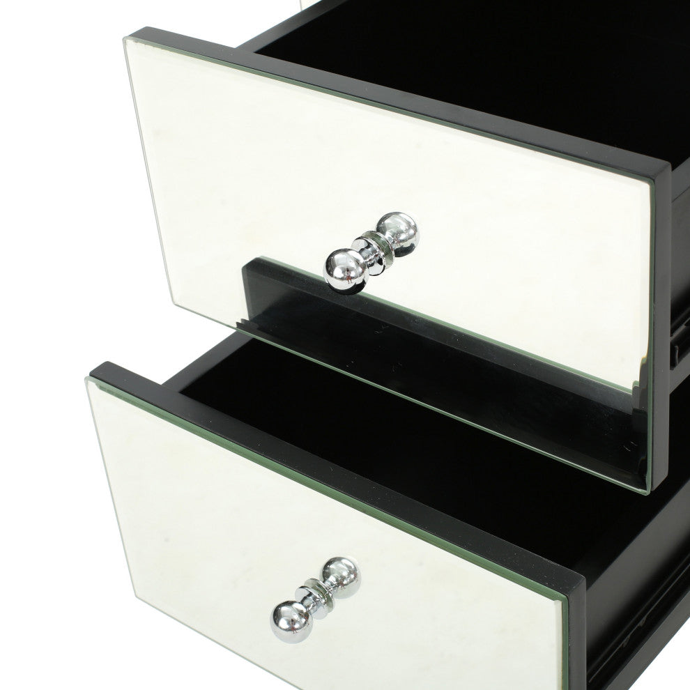GDF Studio Seranade Mirror Finished 2-Drawer Side Table