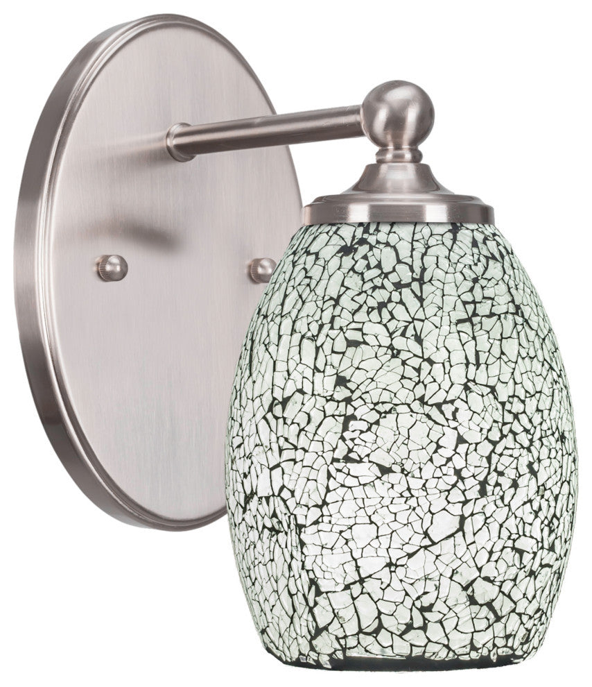 Capri 1-Light Wall Sconce, Brushed Nickel/Black Fusion