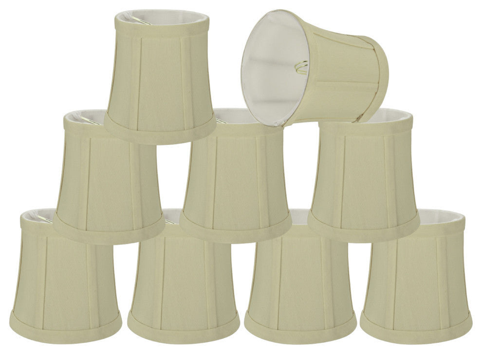 30362-9 Small Bell  Chandelier Clip On Lamp Shade Beige 4"x5"x5"