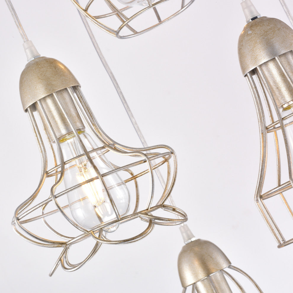 Thalia 5-Light Silver Cluster Pendant
