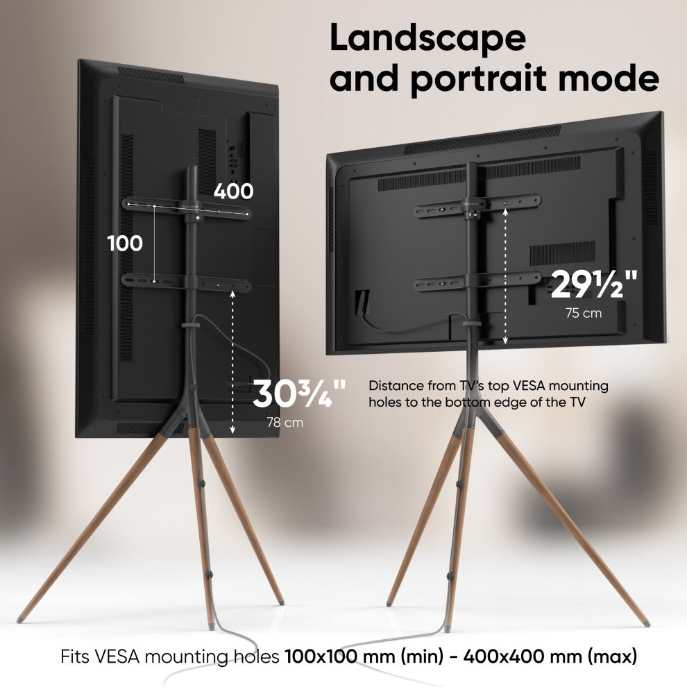 Tripod Easel TV Stand for 32"� "“ 65 Inch LED LCD OLED Screens up to 77 LBS TS1220