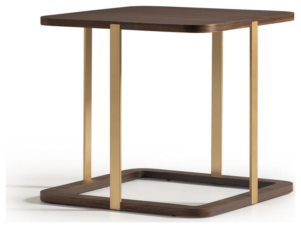 Amora Side Table Eggshell Walnut