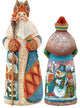 Floral Santa, Woodcarved Figurine