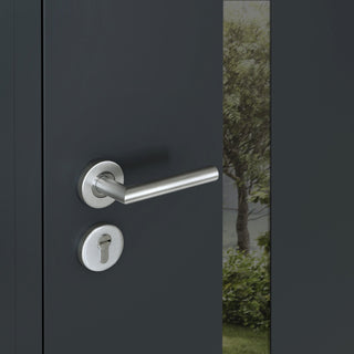 Exterior Prehungdouble Doors Cynex 6777 Black 2 Side Exterior Windows
