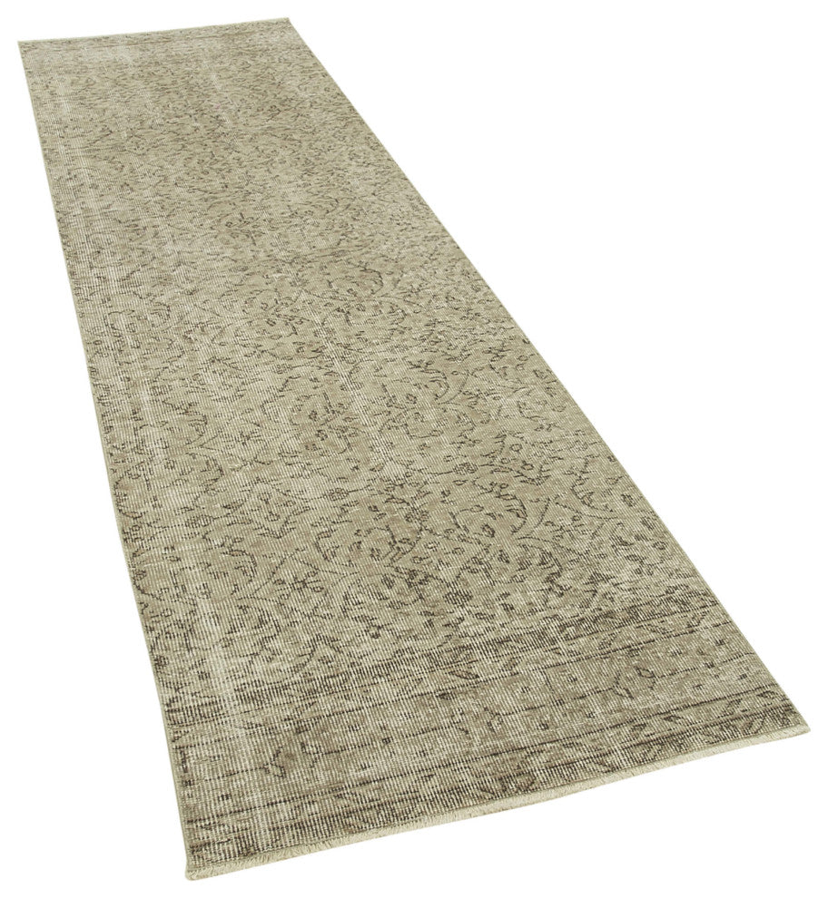 Rug N Carpet - Handmade Oriental 2' 8" x 10' 0" Over-dyed Hallway Runner Rug