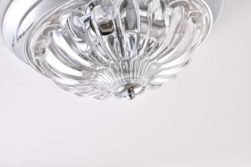 Flush Mount With Clear Glass Cover, Chrome