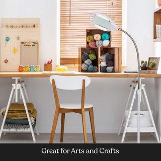 LightView Pro LED Magnifying Floor Lamp, Daylight Bright, Magnifier, 3 Diopter