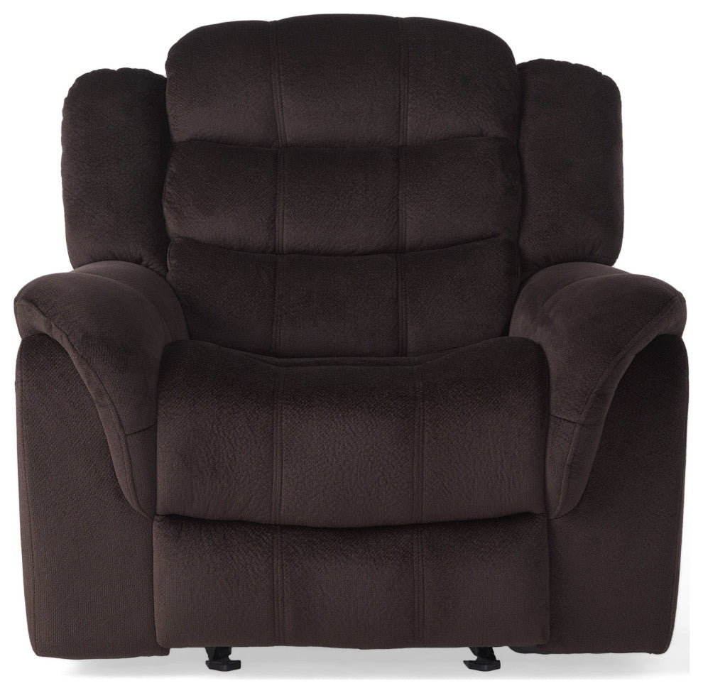 GDF Studio Blake Brown Fabric Glider Recliner Club Chair